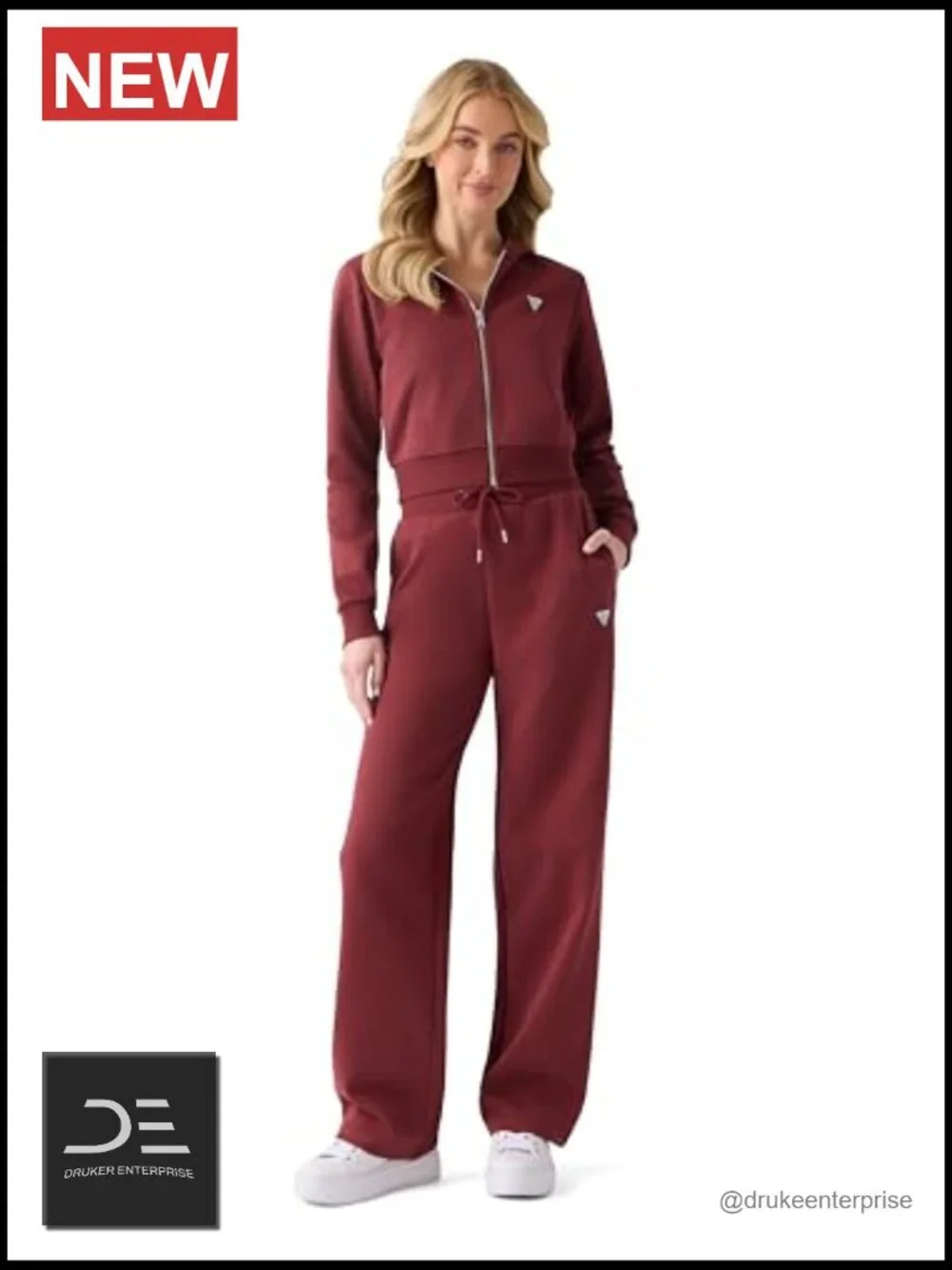 Guess Womens Kora Straight Pant - Wide Leg High Rise Pull On Relaxed Fit Cotton